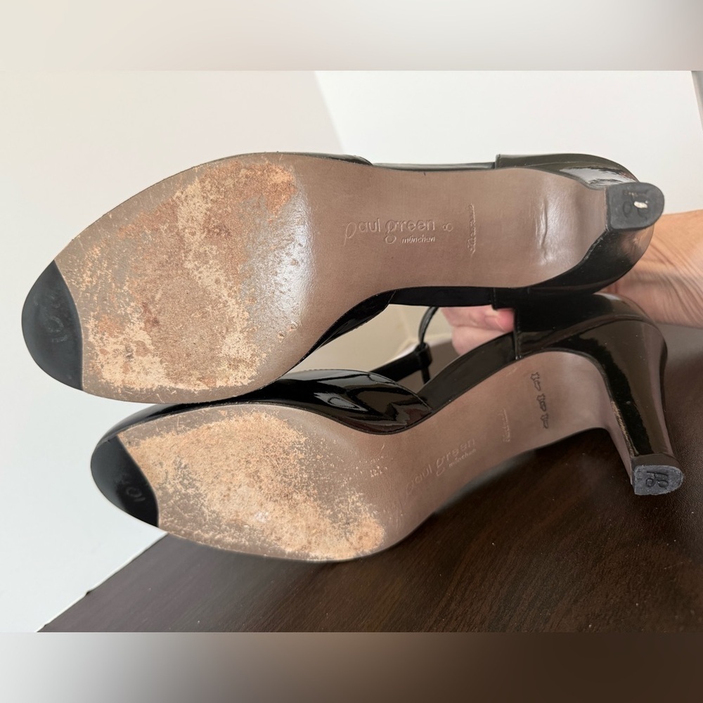 Paul Green Glossy Black Heels womens size 8 - Picture 9 of 9